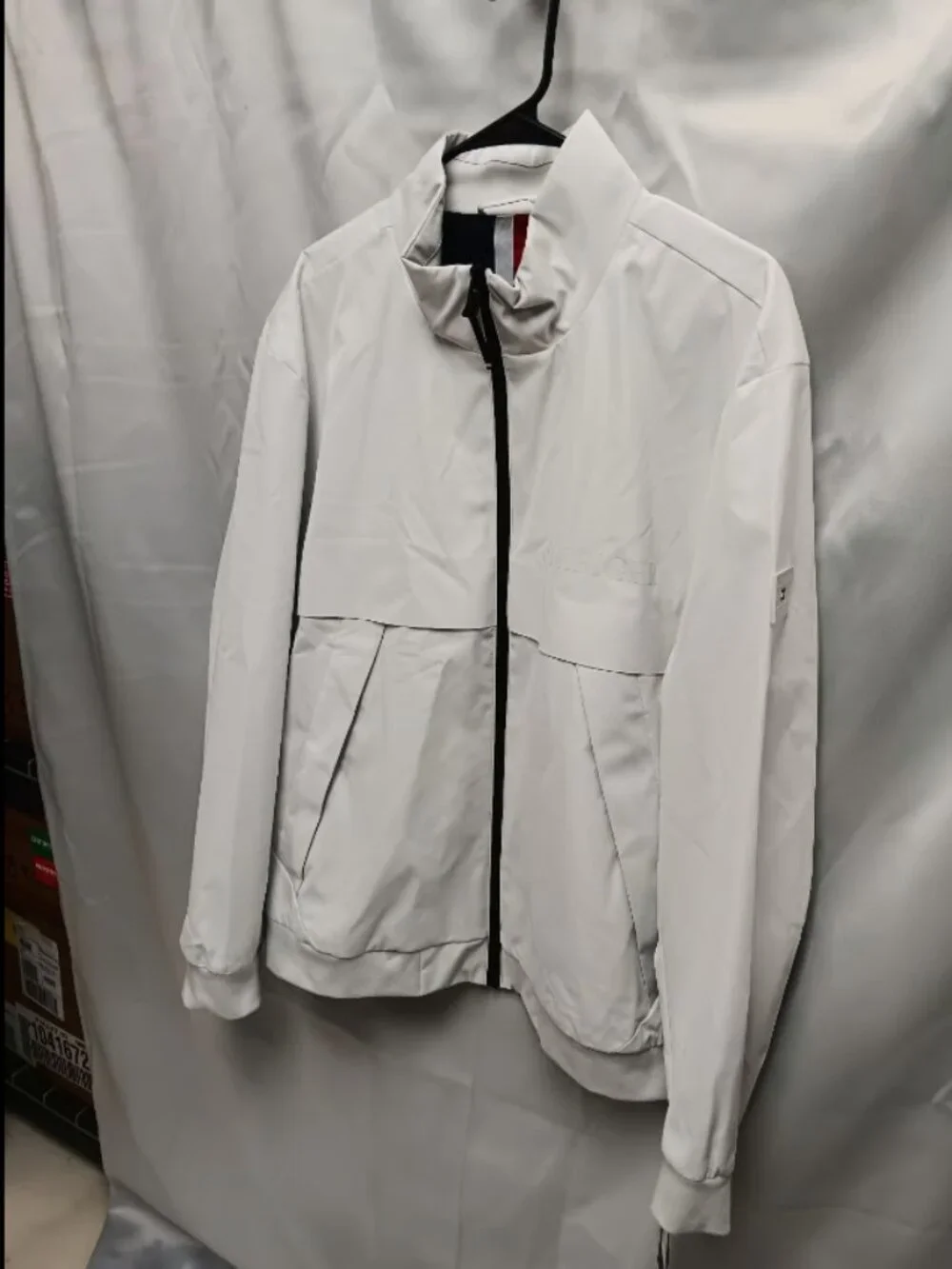Men's Tommy Hilfiger White Zip Up Windbreaker Jacket Size XL NWT ORG $175